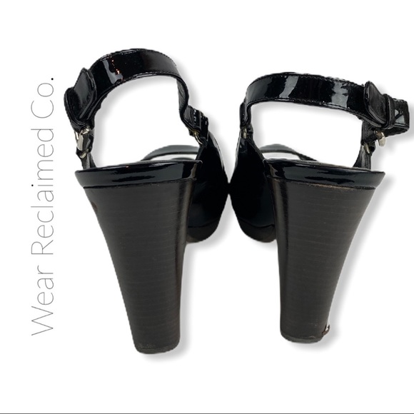 STUART WEITZMAN Black Patent Slingback Heels - Picture 5 of 10